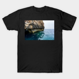 Steep cliff leading to Mediterranean Sea T-Shirt